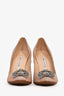 Manolo Blahnik Pink Sparkle Crystal Embellished Hangisi Heels Size 36.5