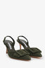 Manolo Blahnik Green Suede Buckle Slingback Heels Size 36