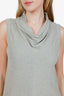 Brunello Cucinelli Light Grey Cotton Sleeveless Cowl Neck Top Size XL