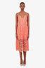 ASTR Orange Crochet Midi Length Dress with Slip Size M