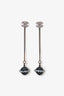 Pre-loved Chanel™ 2017 Silver Tone Strass Interlocking CC Ball Drop Earrings