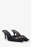 Gucci by Tom Ford 2000s Black GG Canvas Leather Heeled Mules Size 7.5