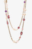 Pre-loved Chanel™ Pearl and Purple Bead Long Station Necklace
