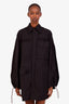 The Attico Black Nylon Cotton Cinched Button Up Jacket + Skirt Set Size S