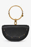 Chloe Black Leather Small Nile Bracelet Bag with Strap