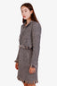 Pre-loved Chanel™ 19N Snow Collection Black/White Tweed Tassel Jacket with Midi Skirt Set Size 38