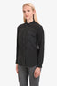 Equipment Black Silk Long Sleeve Button Down Top Size S