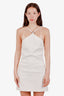 Maje White/Silver Cotton Blend Tweed Halter Mini Dress Size 36