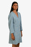 Maje Blue Tweed Crystal Button Blazer Dress Size 40