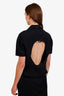Jacquemus Black Cut-Out Back Zip Up Cropped Blouse Size 46