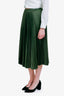 Stefanel Green Pleated Midi Skirt Size 40