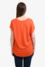 Frame Orange Organic Linen Scoop Neck T-Shirt Size M