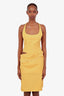 Jacquemus Orange Cutout Draped Halterneck Dress Size 38