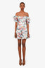 Zimmermann White/Floral Linen Allia Mini Dress Size 1