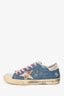 Golden Goose White Suede Light Blue Denim 'Superstar' Sneakers Size 37