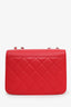 Pre-loved Chanel™ 2016-2017 Red Caviar Leather Mini CC Box Flap Bag SHW