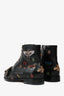 Gucci Black Leather Queercore Bee Embroidered Combat Boots Size 6.5 Men's