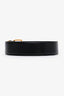 Moschino Black Leather Logo Chain Belt Size 44