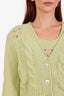 Alessandra Rich Green Alpaca Wool-Blend Cropped Sweater + Cardigan Set Size 40