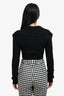 Helmut Lang Black Wool Blend Cropped Cardigan Size XS