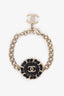 Pre-loved Chanel™ Gold Tone Interwoven Leather Chain Bracelet