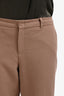 Gucci Taupe Wool Blend Tapered Trousers 48
