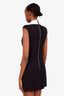 Balmain Black/White Sleeveless Double Breasted Blazer Mini Dress Size 38