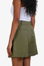 Frame Green Pleated Wide Cuff Shorts Size 4