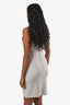 Helmut Lang Cream Cotton Mesh Paneled Sleeveless Mini Dress Size 6