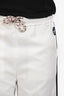 Gucci White Horsebit Patterned Side Stripe Detailed Pants Size S