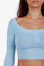 Frankies Bikinis Blue Cropped Sweater Size S