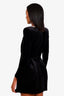 Nadine Merabi Black Velvet 'Kimberly' Mini Dress Size 6