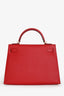 Hermès 2016 Rouge Epsom Leather Kelly 32 with Strap