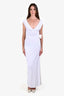 Magda Butrym White Draped Flower Maxi Dress Size 38