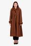 Vintage Camel Mink Trim Long Coat