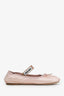Miu Miu Pink Satin 'Calzature Donna' Bow Ballet Flats Size 38