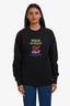 Balenciaga Black/Multicolour Cotton New Logo Out Printed Sweatshirt Size XS