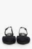 Pre-loved Chanel™ Black Glitter Fabric Cap-Toe Slingback Pumps Size 35