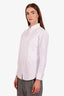 Burberry White Cotton Embroidered Button Down Shirt Size 2