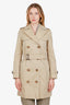 Burberry Beige Midi Belted Trench Coat Size 2