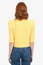 L'Agence Yellow Cotton Cropped 'Delilah' Cardigan Size S