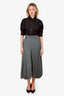 Christian Dior Black/White Wool Houndstooth Pleated Belted Pants Size 4