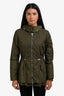 Moncler Green Nylon Eyelet Detail Toggle Jacket Size 2