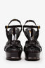 Saint Laurent Burgundy Patent Leather Tribute Platform Heels Size 38