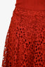 Vince Burnt Red Lace Cotton Midi Skirt + Tank Top Set Size 6 M