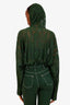 Norma Kamali Green Long Sleeve Ruffle Bodysuit Size XS