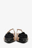 Pre-loved Chanel™ Taupe/Black Leather Camellia Heels Size 40