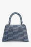 Balenciaga Denim Hourglass Top Handle Bag with Strap
