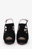 Prada Black Suede Slingback Platform Sandals Size 41