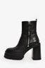 AGL Black Leather Platform Heeled Boots Size 39